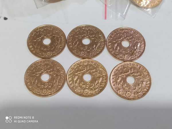 A3030 Set 6 1 Cent Ned Indie Beda Tahun 1936 37 38 39 42 45 Sudah Dibersihkan