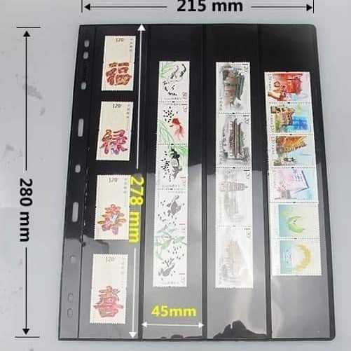 Refill uang kertas perangko mingt hitam 4 baris vertikal bijian eceran
