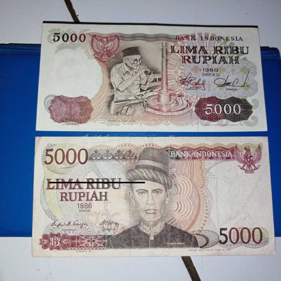 uang kuno mini set 5000 beda generasi ekonomis