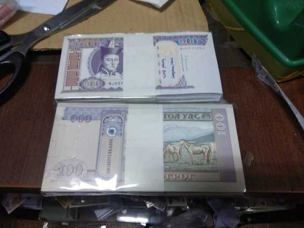 Per 1 Gepok Uang Asing Mongolia 100 Tugrik UNC Mulus