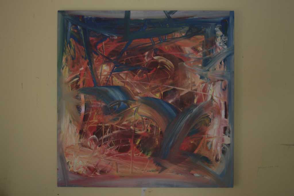 Lukisan Akrilik di atas kanvas ( Jejak Biru )