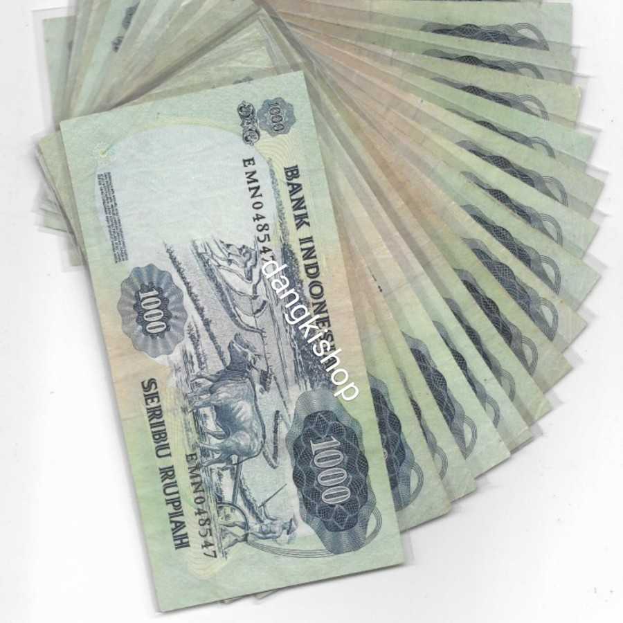 uang kuno 1000 Diponegoro tahun 1975 kondisi VF bagus