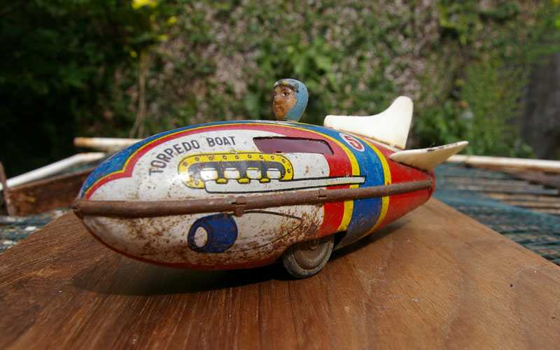 Tin Toys Torpedo Boat Vintage