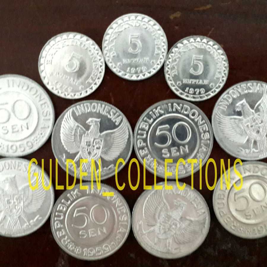 Paket murah mahar 19 rupiah koin uang kuno pernikahan 555 50sb x 8