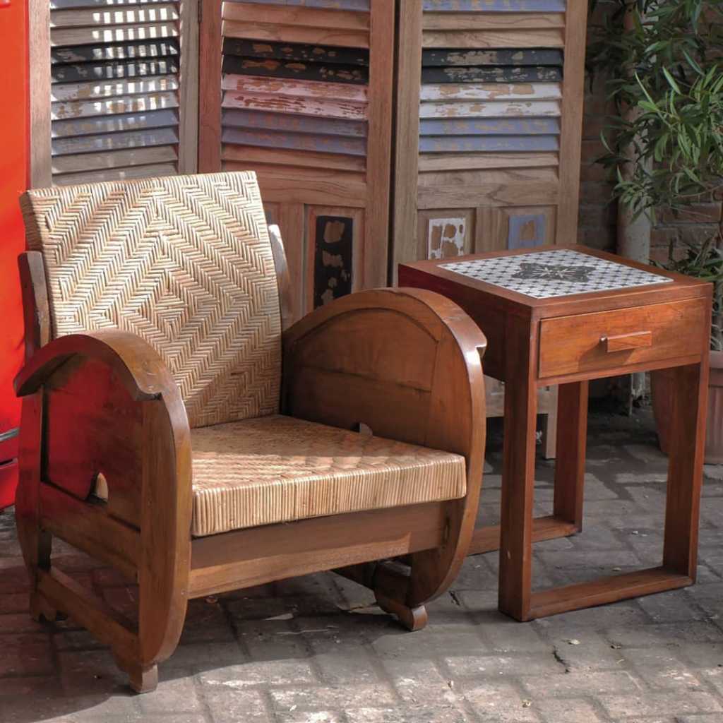 Kursi Babon Angrem Single Plus Meja Granit Motif