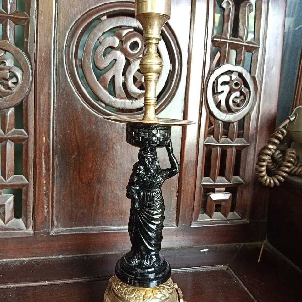 Tempat lilin atau Dupa bahan tin / Timah dan Kuningan Sari