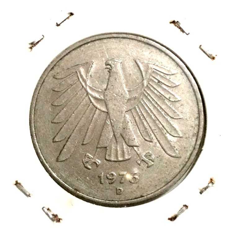 Jerman Barat ( West Germany ) - 5 Mark 1976 D : Koin / Asing / Kuno