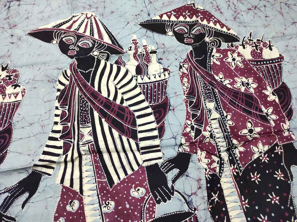 Lukisan Bakul Jamu Gendong Pewarna Batik Bahan  Kain  Katun 