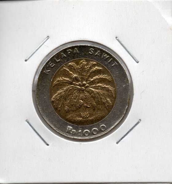 X168 Indonesia 1000 Rupiah kelapa Sawit Bimetal Tahun 1996 1 Keping