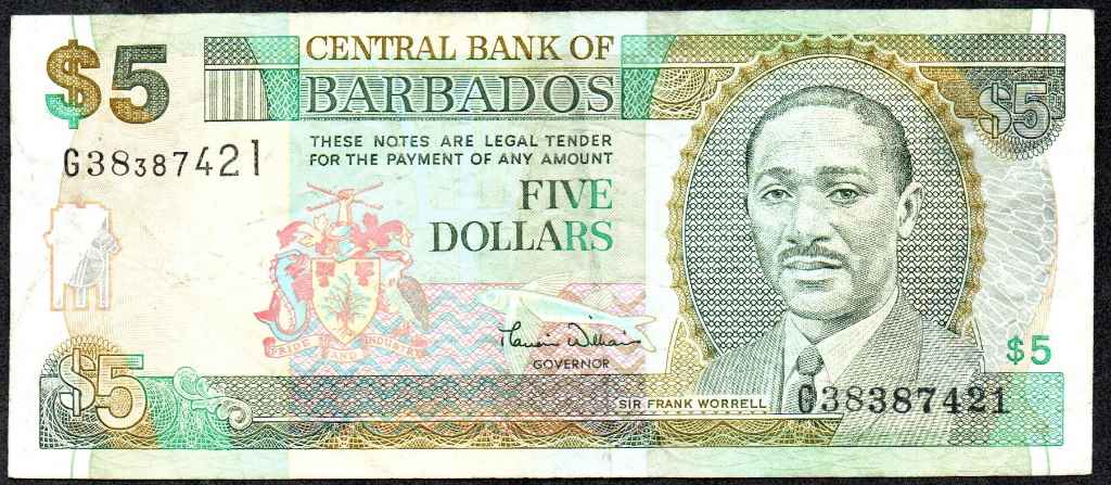 Barbados 5 Dollars (2000)
