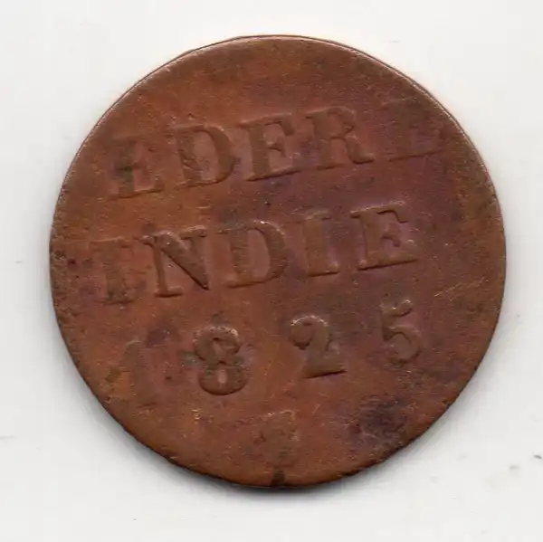 A1366 Nederlands Indies Seperempat Stuiver Tahun 1825 Bekas Sesuai Gambar