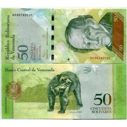 BL 1059 VENEZUELA 50 BOLIVARES 2015 UNC Mulus Per 1 Lembar