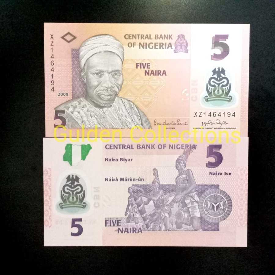 Uang Kuno Luar Negri 5 Naira Nigeria UNC