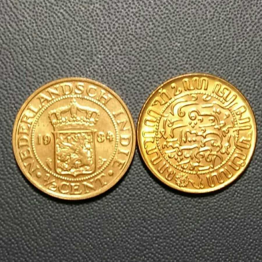 uang kuno 1/2 cent Nederlandsch Indi'e