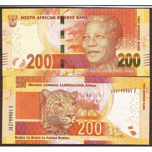 BL 1117 South Africa 200 Rand 2014 UNC Nelson Mandela Mulus Per 1 Lembar