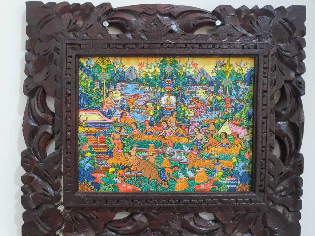 Lukisan Potong Padi Pelukis Ketut Soki 20cm x 25cm