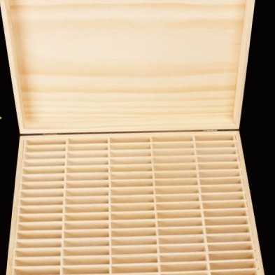 Box kayu uang bergrade 100 lubang slab NGC 360 x 295 x 103 mm kosongan