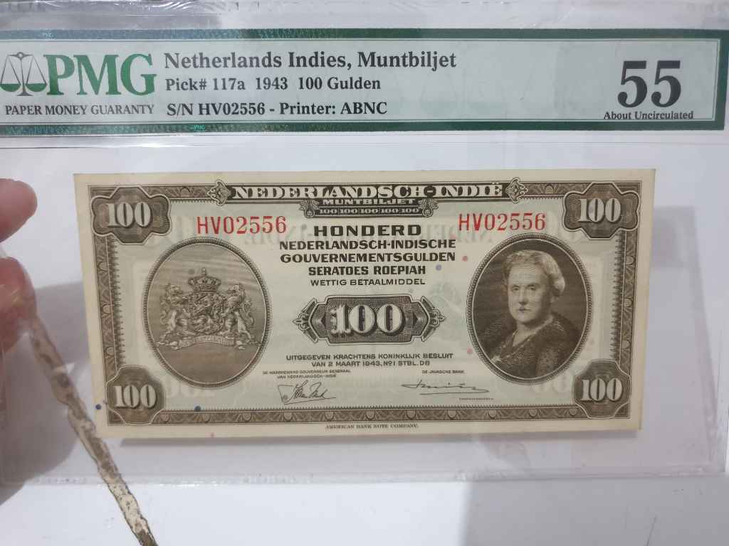 Ned indies nica 100 1943 aunc pmg 55