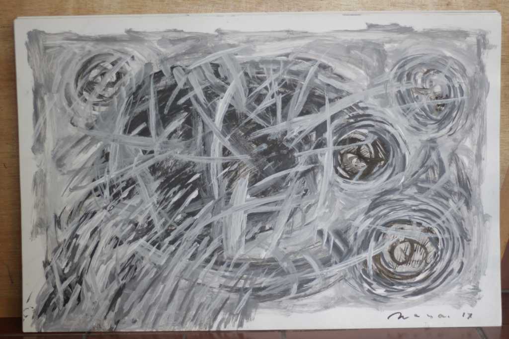 Lukisan tinta diatas kertas ( Gerak Angin )