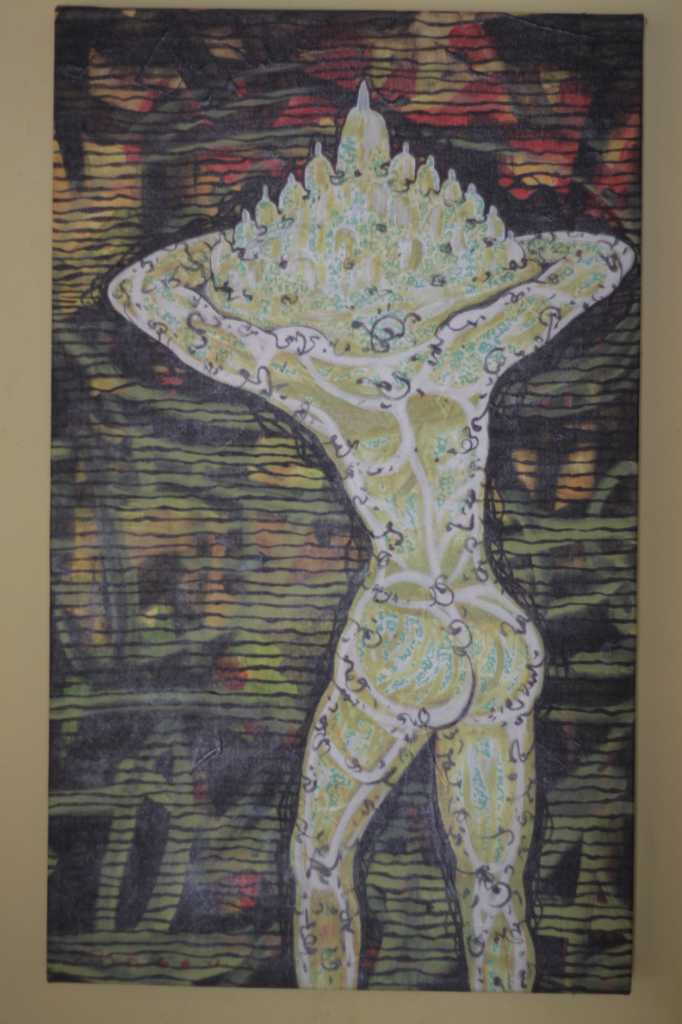 lukisan aklirik di atas kanvas "PENJAGA"