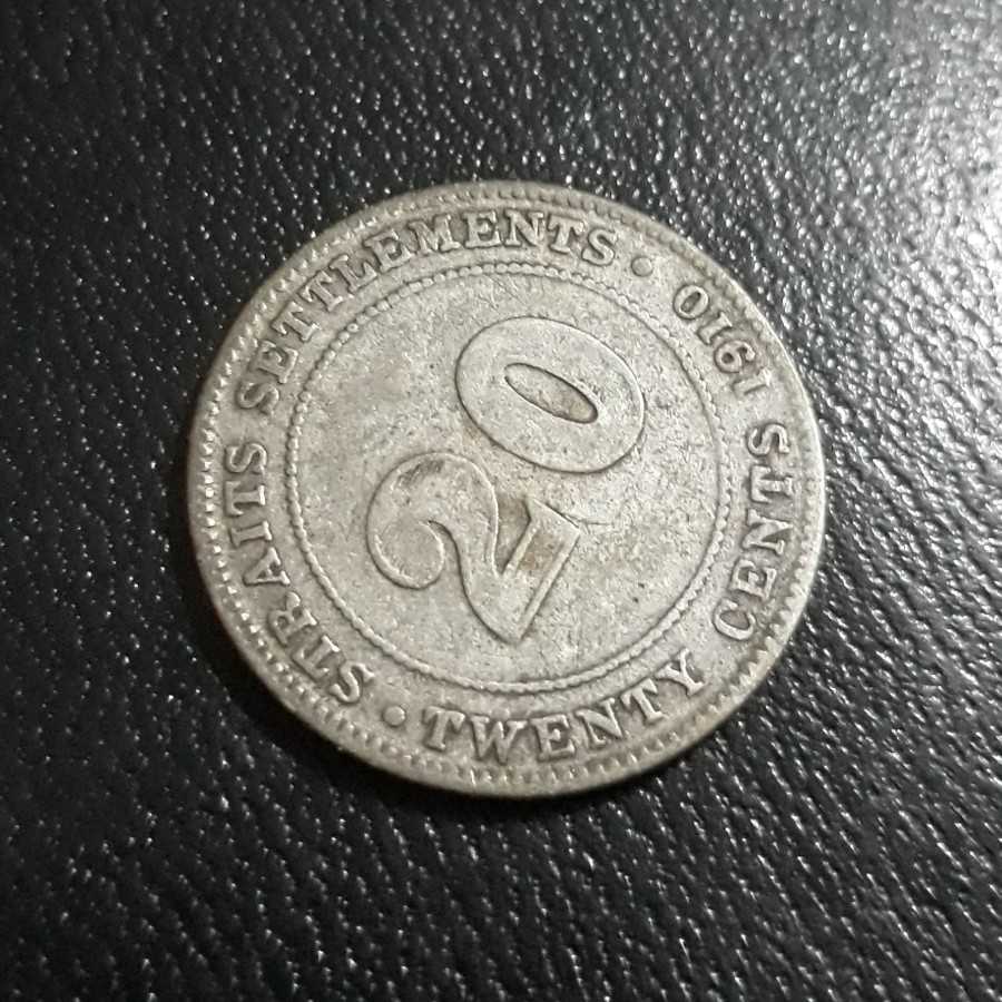 Straits Settlements - 20 Cents 1910B : Koin / Asing / Uang Kuno