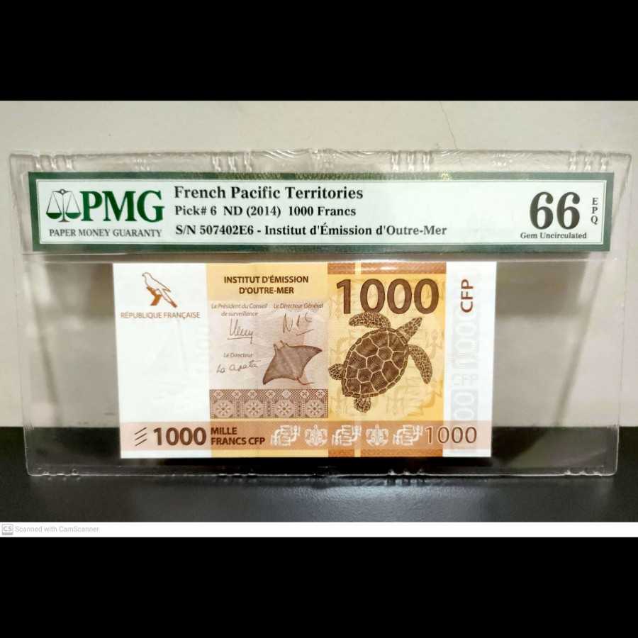 French Pacific Territories 1000 Francs UNC PMG 66 EPQ