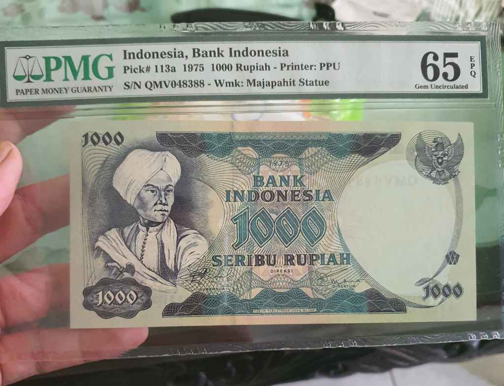 1975 Indonesia  Diponegoro Rp 1.000 PMG 65 EPQ
