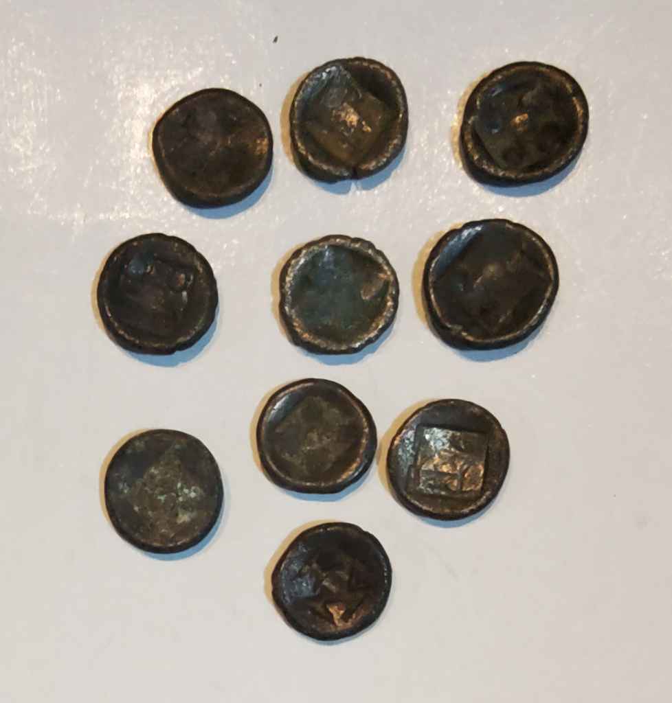 10 Pcs Koin Perak Kuno Massa, Koin barter Era Majapahit (K 0007)