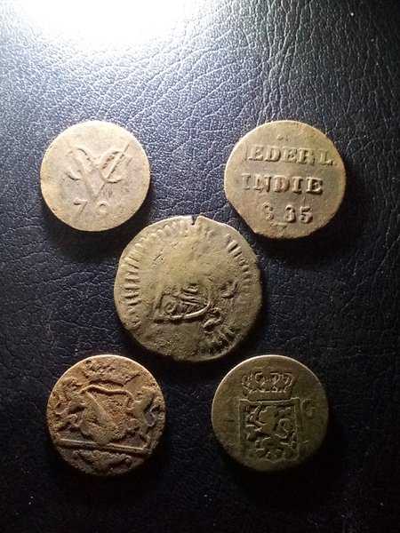 A3694 Lot 5 Keping Koin jaman penjajahan Belanda Sesuai Dengan Gambar Ready