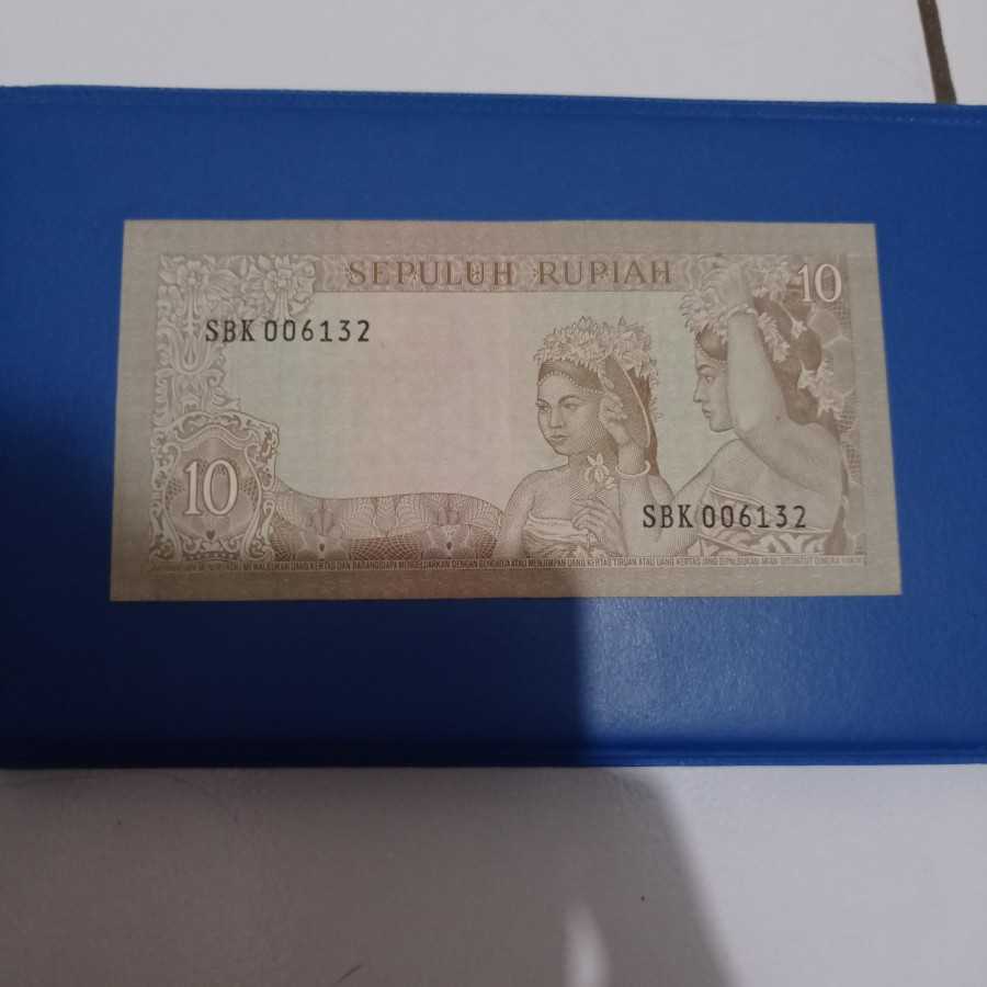 uang kuno 10 rupiah soekarno 1960 XF-VF