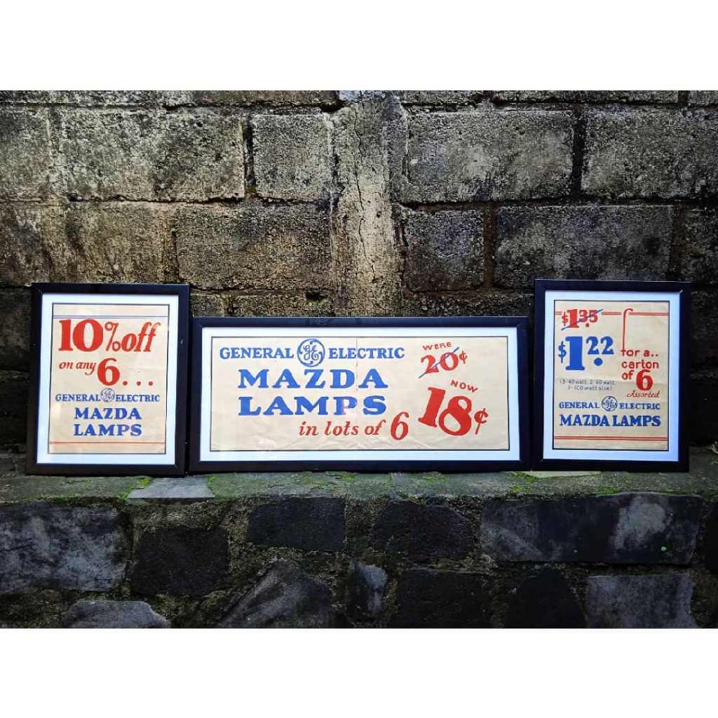 Reklame Lampu GE lawas..- 'General Electric".. Iklan era tahun 30an.