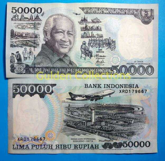 Uang Kuno 50000 Soeharto Kertas Mahar Pernikahan Koleksi UNC
