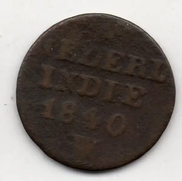 A1357 Nederlands Indies 1 Cent Tahun 1840 Bekas Pakai Sesuai Gambar