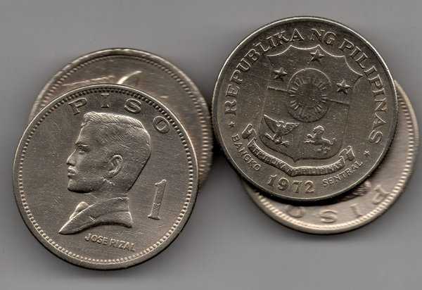 X 71 Filiphina 1 Piso tahun 1972 1 Keping Jose Rizal