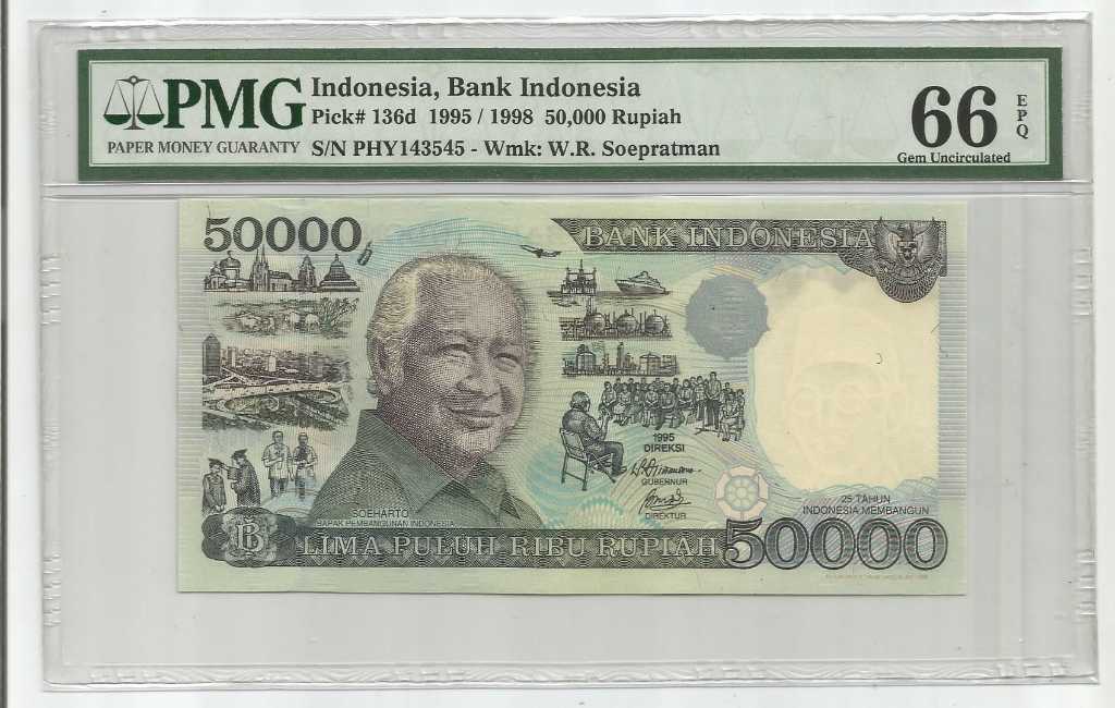 Uang Indonesia Rp. 50.000 Thn. 1995 PMG 66 EPQ
