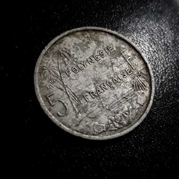 French Polynesia - 5 Francs 1965 : Koin / Asing / Uang Kuno