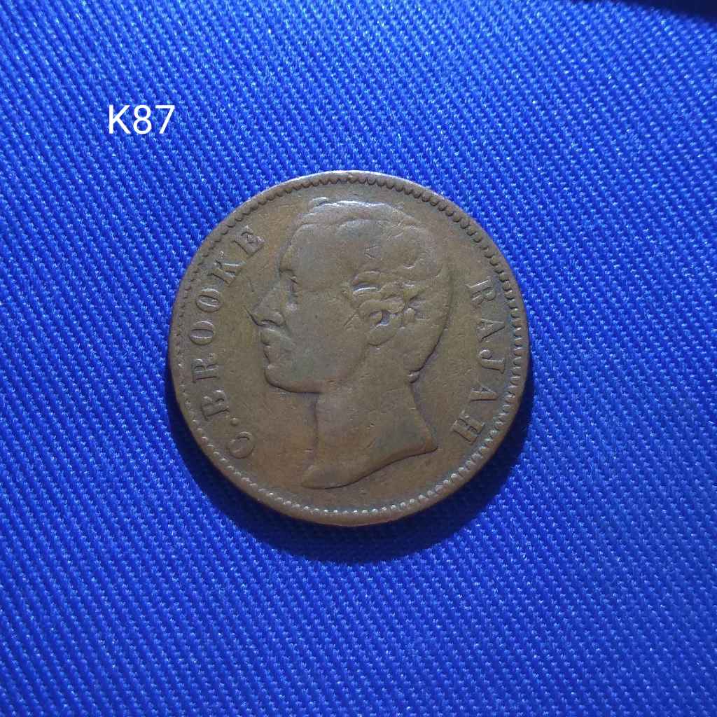Koin kuno SARAWAK 1/2 Cent 1870 Brooke Rajah Tembaga Malaysia K87
