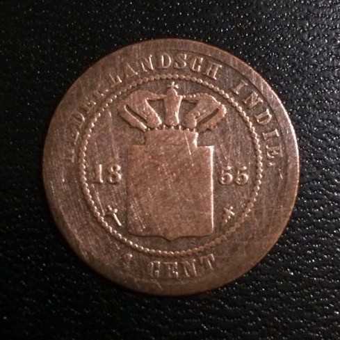 Hindia Belanda ( Netherlands East Indies ) - 1 Cent 1855 Keydate