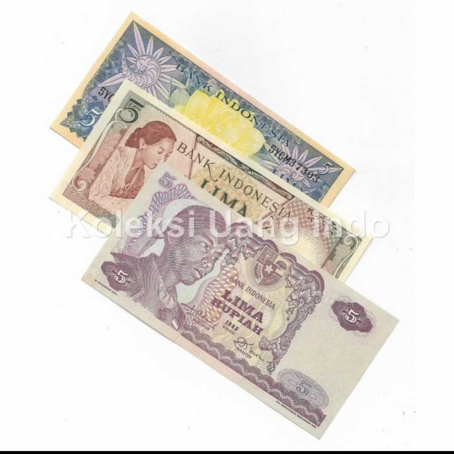 uang kuno 5 rupiah beda generasi