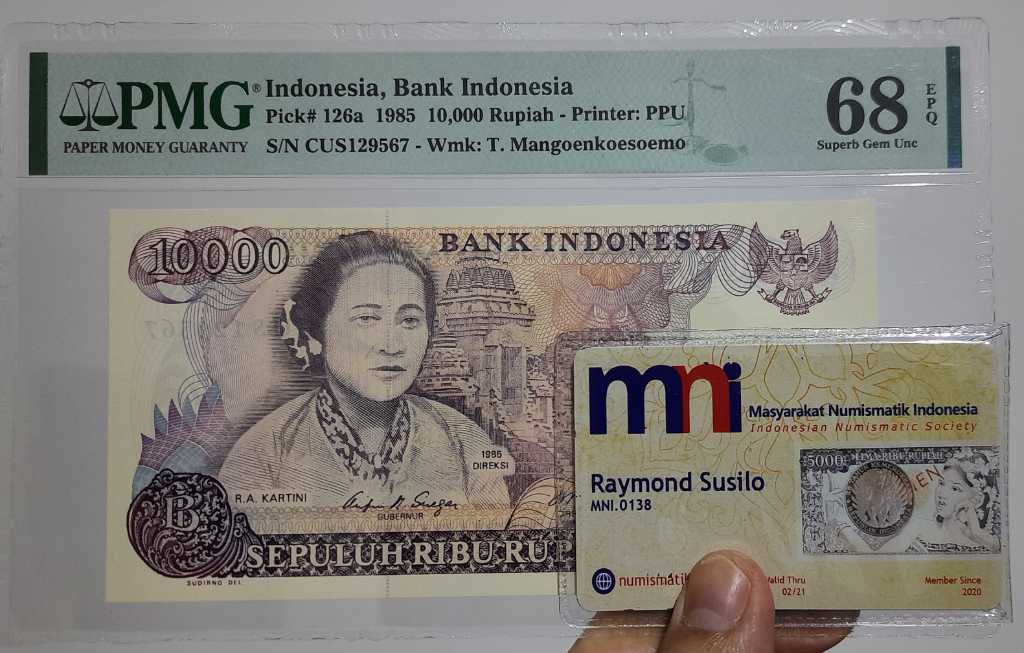 PMG68 EPQ 10000 Rupiah R A Kartini