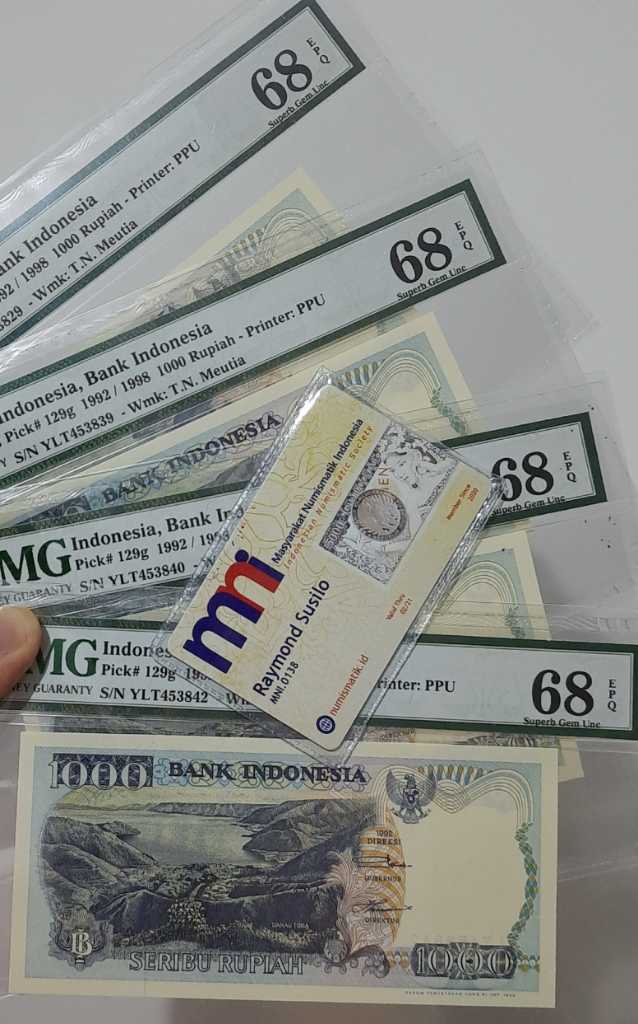 PMG68 EPQ Top Pop 1000 Rupiah Lompat Batu Harga Satuan