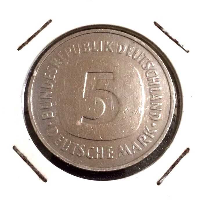 Jerman Barat ( West Germany ) - 5 Mark 1975 J : Koin / Asing / Kuno