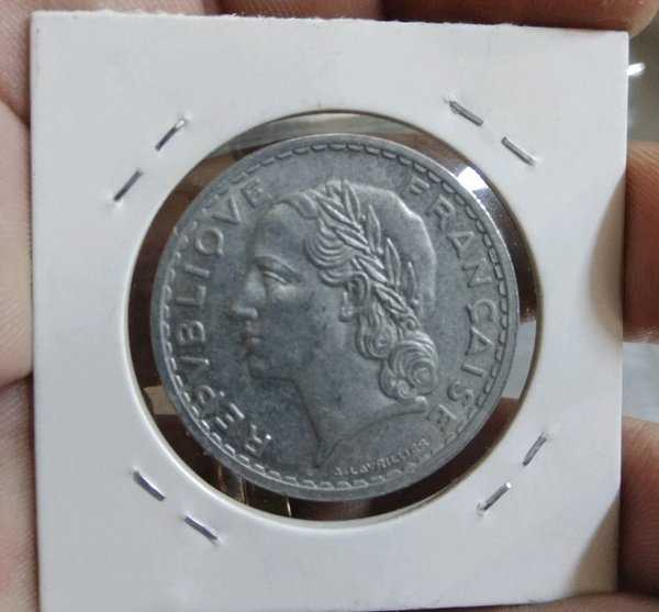 X669 prancis 5 francs tahun 1949 sesuai foto