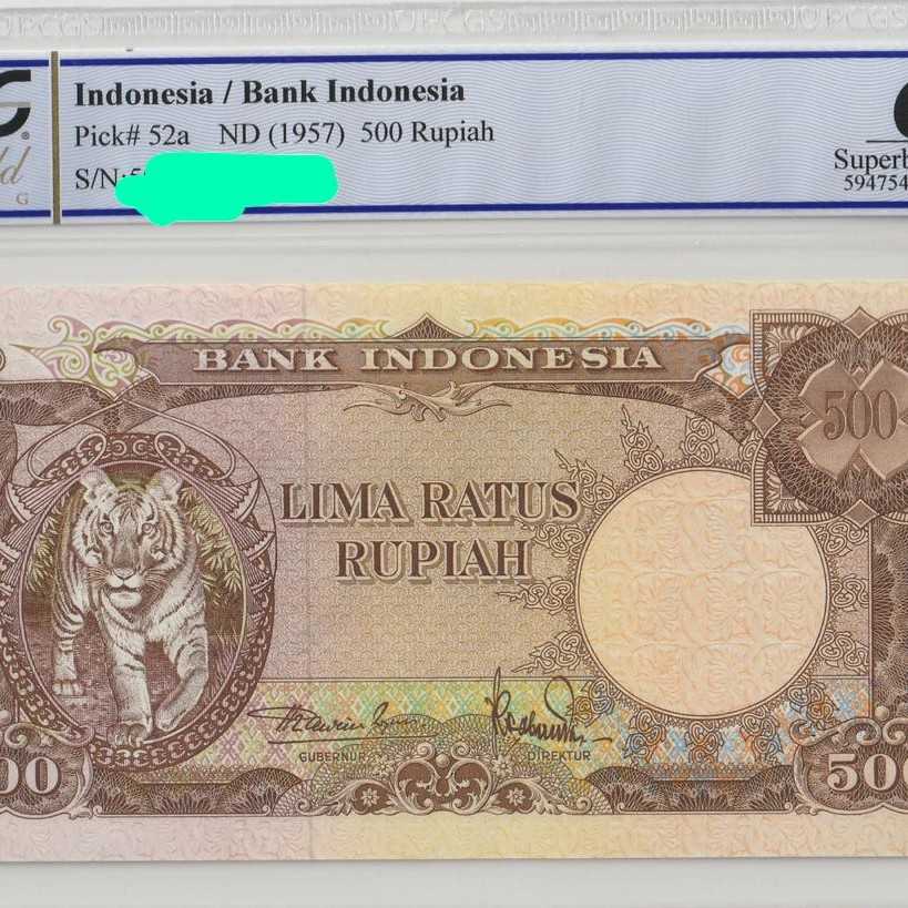 Uang PMG PCGS GOLD SHIELD harimau 67