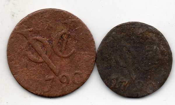 A 1619 Lot 2 Keping koin Voc Set tahun 1790 Kondisi Sesuai Photo