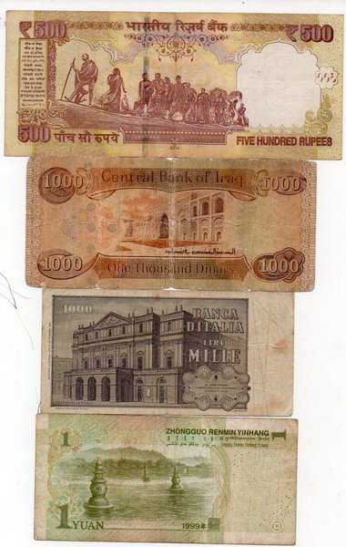 BL3330 Set 4 Lembar Uang Asing Lama Sesuai Gambar Asli Read