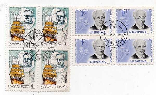 BL3628 8 Pcs Prangko Asing Dari 2 Jenis Berbeda Blok 4 Asli Ready