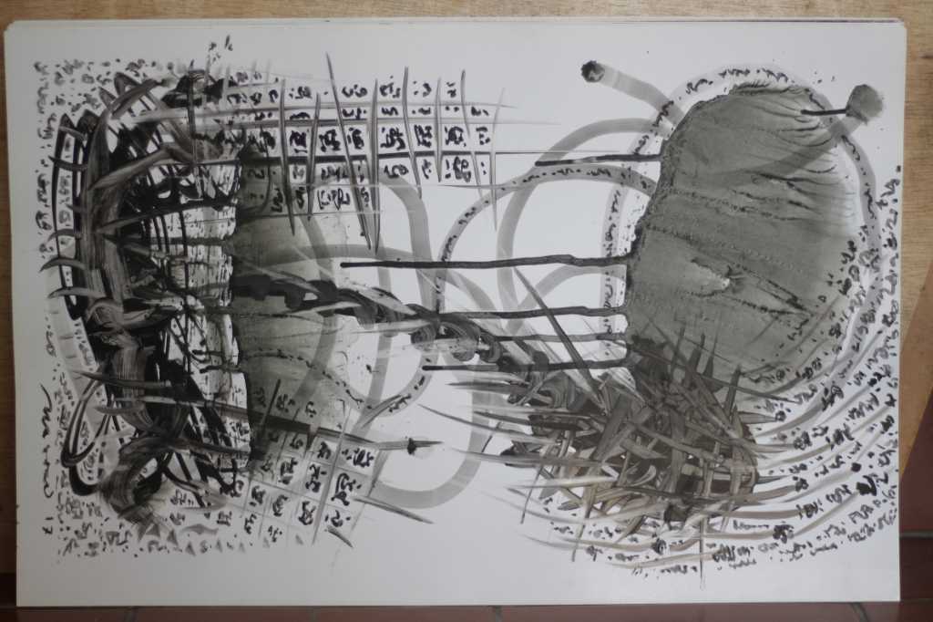 Lukisan tinta diatas kertas ( Keluar )