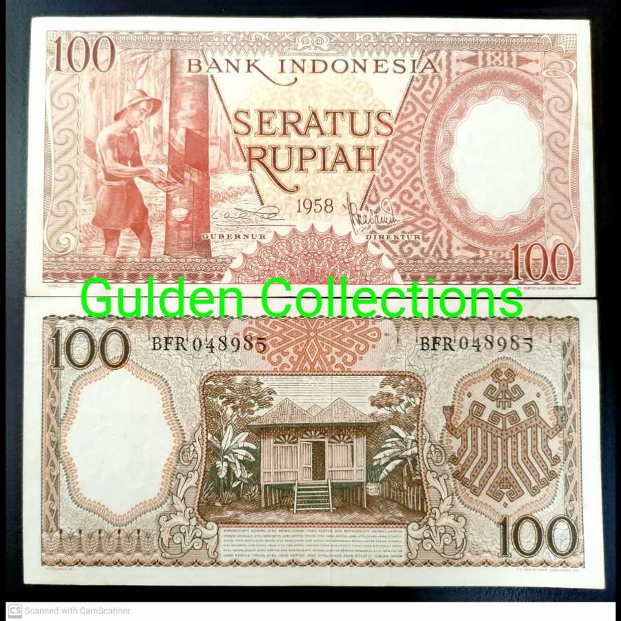 Indonesia 100 Rupiah 1958 Seri Pekerja UNC