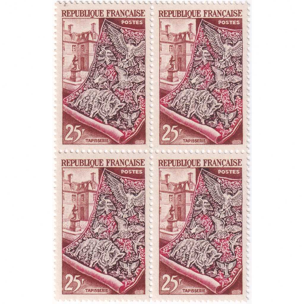 Prangko France 1954 - Art 25Fr Block of 4